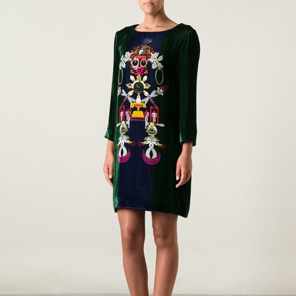 MARY KATRANTZOU Dresses & Skirts - Mary Katrantzou Elio Velvet Silk Blend Dress